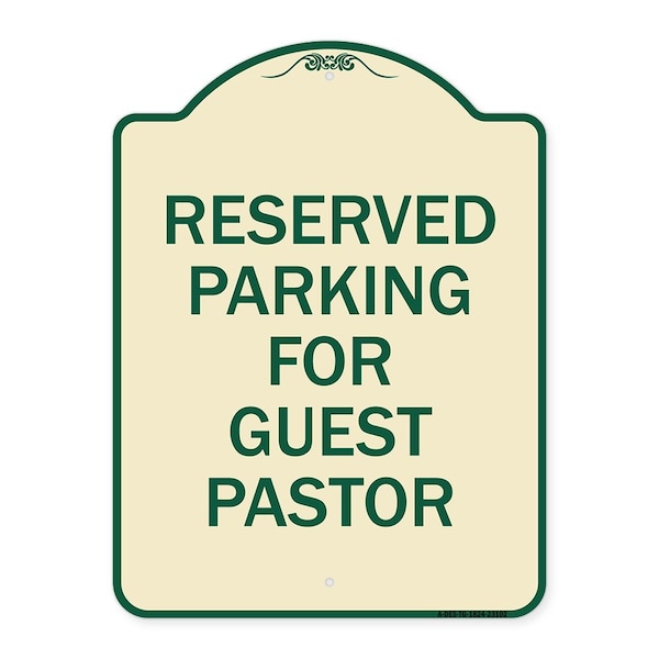 Reserved Parking for Guest Pastor Heavy-Gauge Aluminum Architectural Sign, 24" x 18", TG-1824-23102